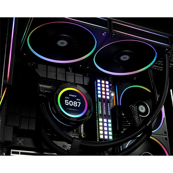 Id-cooling cpu water cooler - space sl240 (13.8-30.5db; max. 132,52 m3/h; 2x12cm, a-rgb led, fekete)