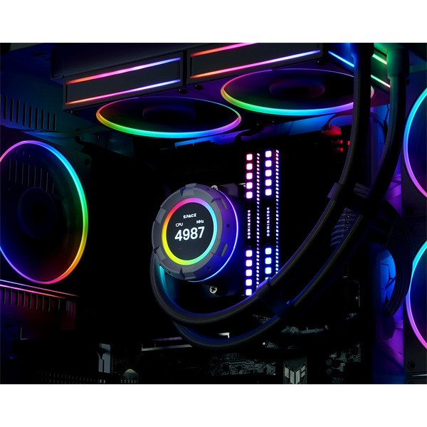 Id-cooling cpu water cooler - space sl240 white (13.8-30.5db; max. 132,52 m3/h; 2x12cm, a-rgb led, fehér)