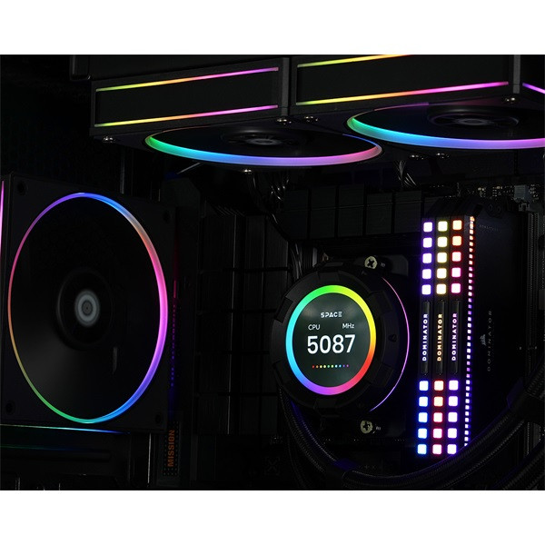 Id-cooling cpu water cooler - space sl360 (25db; max. 132,52 m3/h; 3x12cm, a-rgb led, fekete)