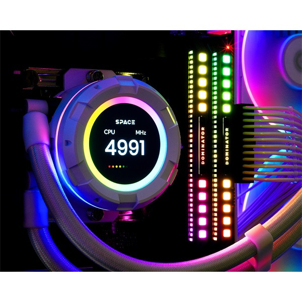 Id-cooling cpu water cooler - space sl360 white (25db; max. 132,52 m3/h; 3x12cm, a-rgb led, fehér)