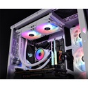 Id-cooling cpu water cooler - zoomflow 240 xt snow (13.8-30.5db; max. 126,57 m3/h; 2x12cm, a-rgb led)
