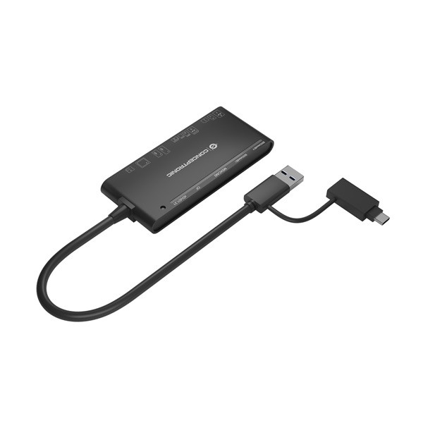 Conceptronic kártyaolvasó - bian03b (7in1, 2xsd/tf/microsd/mmc/ms/m2/cf/xd, fekete)