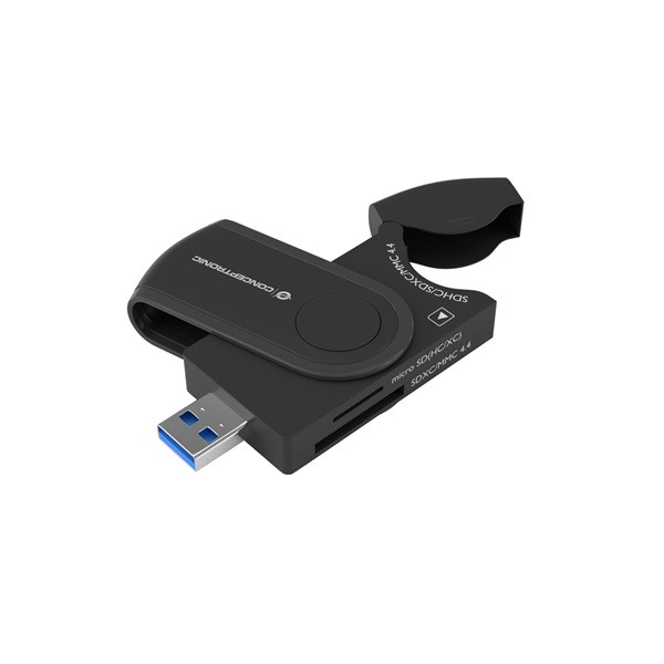 Conceptronic kártyaolvasó - bian04b (4in1, 2xsd/tf/microsd, fekete)