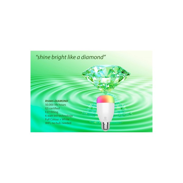 Woox smart home diamond led izzó - r5085 (e27, 50.000h, 6watt, 500lm, 2700-6500k)