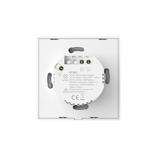 Woox smart zigbee jelzőfényes fali kapcsoló - r7063 (zigbee 3.0, beltéri)