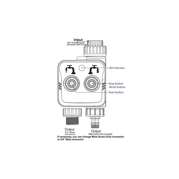 Woox smart zigbee kerti öntöző szabályozó - r7060 (zigbee 3.0, 1.5v aax4, 0,2-0,7 mpa)