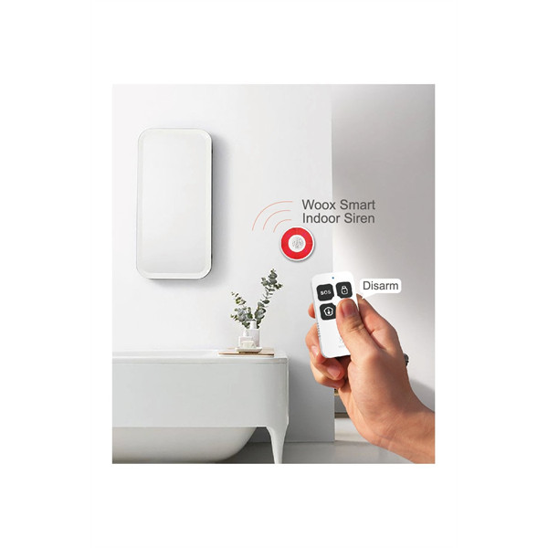 Woox smart zigbee távirányító - r7054 (1xcr2032, zigbee 3.0, riasztás gyors hatástalanítása, vészkapcsoló)