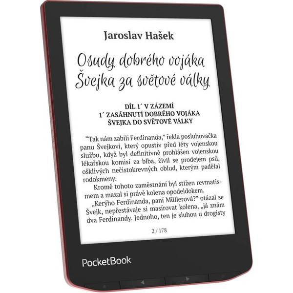 Pocketbook e-reader - pb634 verse pro passion red (6"e ink carta, cpu: 1ghz,512mb,16gb,1500mah, wifi,msd, ipx8)