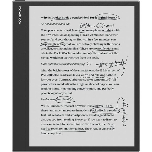 Pocketbook e-reader pb1042-m-ww inkpad  eo szürke (10,3" e-ink kaleido, auto. háttérv., 2,3ghz,64gb,4000mah,wifi, bt)