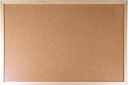 Parafatábla, kétoldalas (parafa/parafa), 60x90 cm, fa keret, VICTORIA VISUAL
