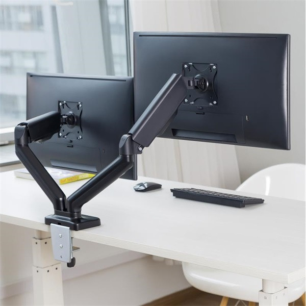 Advance monitor asztali konzol - ergomount dual (17-32", max.: 2x9kg, dönthető, forgatható, gázrugó, fekete)
