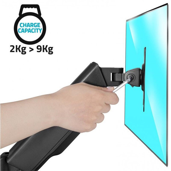 Advance monitor asztali konzol - ergomount single (17-32", max.: 9kg, dönthető, forgatható, gázrugó, fekete)