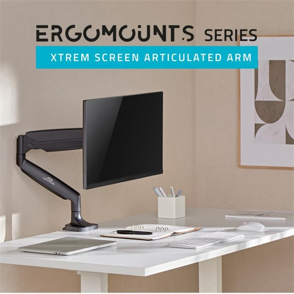 Advance monitor asztali konzol - ergomount xtrem (17-45", max.: 15kg, dönthető, forgatható, gázrugó, fekete)