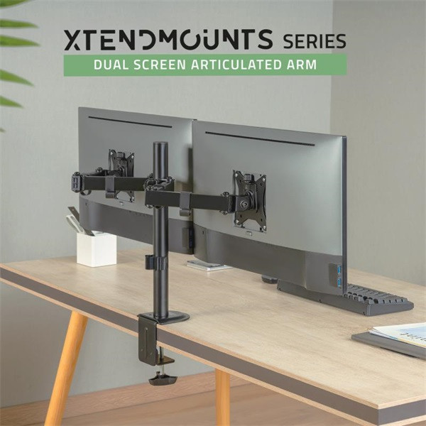 Advance monitor asztali konzol - xtendmounts dual (17-32", max.: 2x9kg, dönthető, forgatható, fekete)