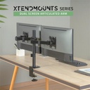 Advance monitor asztali konzol - xtendmounts dual (17-32", max.: 2x9kg, dönthető, forgatható, fekete)