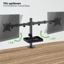 Advance monitor asztali konzol - xtendmounts dual (17-32", max.: 2x9kg, dönthető, forgatható, fekete)
