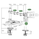 Advance monitor asztali konzol - xtendmounts single (17-32", max.: 9kg, dönthető, forgatható, fekete)