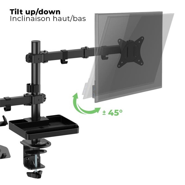 Advance monitor/notebook asztali konzol - xtendmounts flex (17-32", max.: 2x9kg, dönthető, forgatható, fekete)