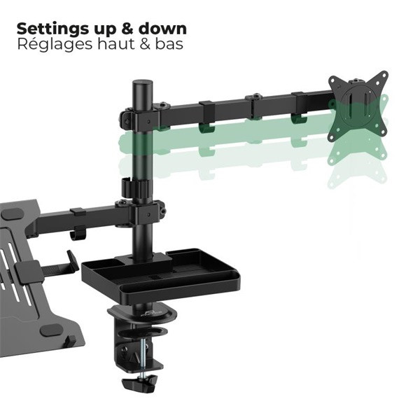 Advance monitor/notebook asztali konzol - xtendmounts flex (17-32", max.: 2x9kg, dönthető, forgatható, fekete)
