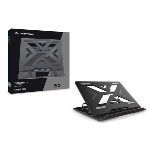 Conceptronic notebook állvány - thana03b (max.: 15,6", állítható magasság, max.: 50kg, fekete)
