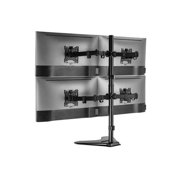 Equip monitor asztali állvány - 650127 (17"-32", 4 monitor, dönthető, forgatható, állítható magasság, max.:4x9kg,fekete)