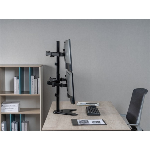 Equip monitor asztali állvány - 650127 (17"-32", 4 monitor, dönthető, forgatható, állítható magasság, max.:4x9kg,fekete)