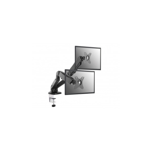 Equip monitor asztali konzol - 650121 (13"-27",2 monitor,dönthető, forgatható, állítható magasság, max.:2x6,5kg, fekete)