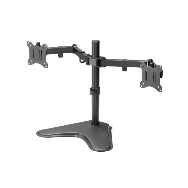 Equip monitor asztali konzol - 650123 (17"-32",2 monitor,dönthető, forgatható, max.: 2x 8kg, fekete)