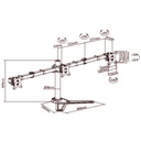 Equip monitor asztali konzol - 650125 (17"-27",3 monitor,dönthető, forgatható, állítható magasság, max.: 3x 7kg, fekete)