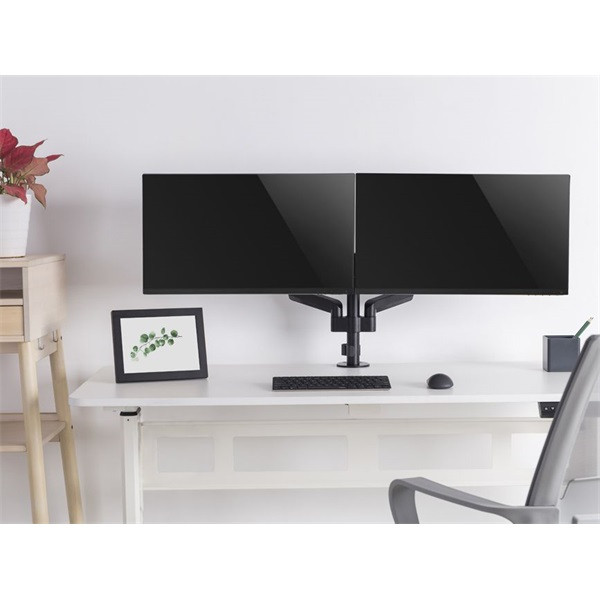 Equip monitor asztali konzol - 650133 (17"-32", 2 monitor, dönthető, forgatható, állítható magasság, max.:2x9kg, fekete)