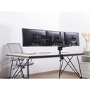 Equip monitor asztali konzol - 650134 (17"-27", 3 monitor, dönthető, forgatható, állítható magasság, max.:3x7kg, fekete)