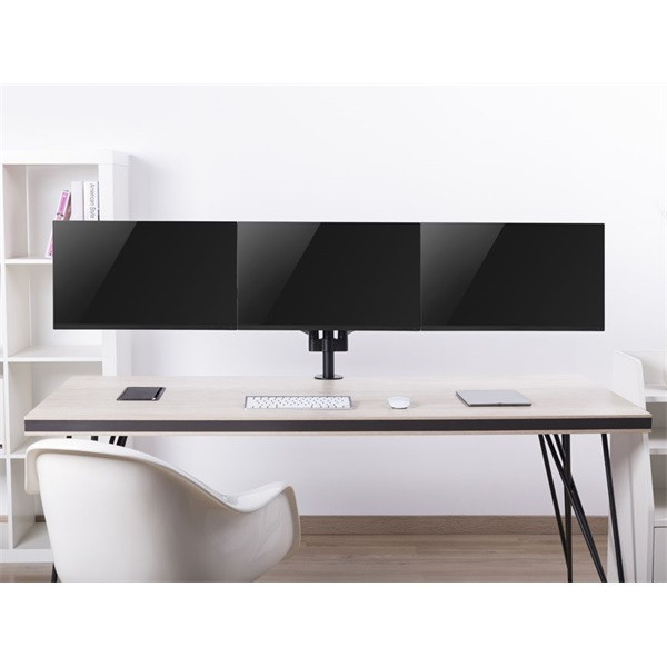 Equip monitor asztali konzol - 650134 (17"-27", 3 monitor, dönthető, forgatható, állítható magasság, max.:3x7kg, fekete)