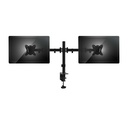 Equip monitor asztali konzol - 650152 (13"-27", 2 monitor, dönthető, forgatható, állítható magasság, max.:2x9kg, fekete)