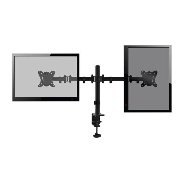 Equip monitor asztali konzol - 650152 (13"-27", 2 monitor, dönthető, forgatható, állítható magasság, max.:2x9kg, fekete)