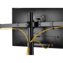 Equip monitor asztali konzol - 650158 (13"-27", 3 monitor, dönthető, forgatható, állítható magasság max.: 3x7kg, fekete)