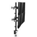 Equip monitor asztali konzol - 650159 (13"-27", 4 monitor, dönthető, forgatható, állítható magasság, max.:4x9kg, fekete)
