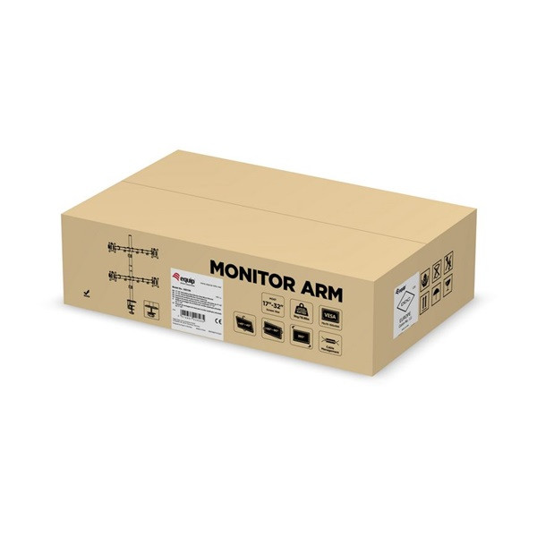 Equip monitor asztali konzol - 650159 (13"-27", 4 monitor, dönthető, forgatható, állítható magasság, max.:4x9kg, fekete)
