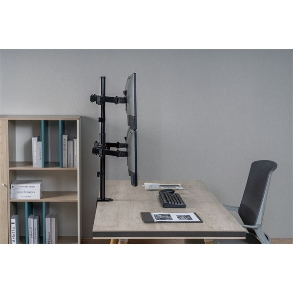Equip monitor asztali konzol - 650159 (13"-27", 4 monitor, dönthető, forgatható, állítható magasság, max.:4x9kg, fekete)