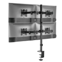 Equip monitor asztali konzol - 650159 (13"-27", 4 monitor, dönthető, forgatható, állítható magasság, max.:4x9kg, fekete)