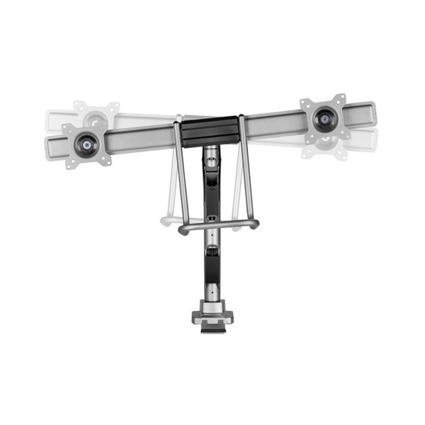 Equip monitor asztali konzol - 650161 (17"-32", 2 monitor, dönthető, forgatható, max.: 2x9kg, fekete/ezüst)