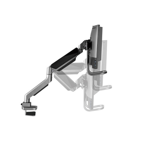 Equip monitor asztali konzol - 650161 (17"-32", 2 monitor, dönthető, forgatható, max.: 2x9kg, fekete/ezüst)
