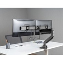 Equip monitor asztali konzol - 650161 (17"-32", 2 monitor, dönthető, forgatható, max.: 2x9kg, fekete/ezüst)