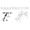 Equip monitor asztali konzol - 650161 (17"-32", 2 monitor, dönthető, forgatható, max.: 2x9kg, fekete/ezüst)
