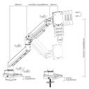Equip monitor asztali konzol - 650180 (17"-49", 1 monitor, dönthető, forgatható, max.: 20kg, fekete)