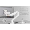 Equip monitor asztali konzol - 650181 (17"-49", 1 monitor, dönthető, forgatható, max.: 20kg, fehér)