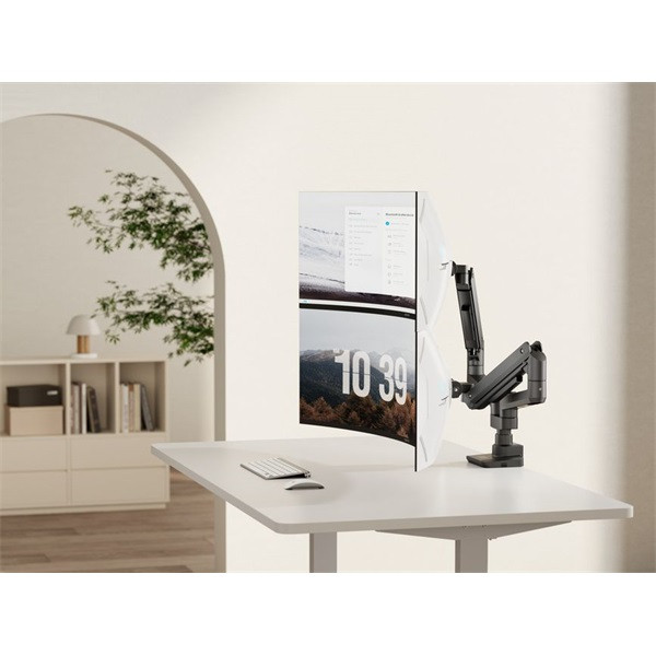 Equip monitor asztali konzol - 650182 (17"-35", 2 monitor, dönthető, forgatható, max.: 2x20kg, fekete)
