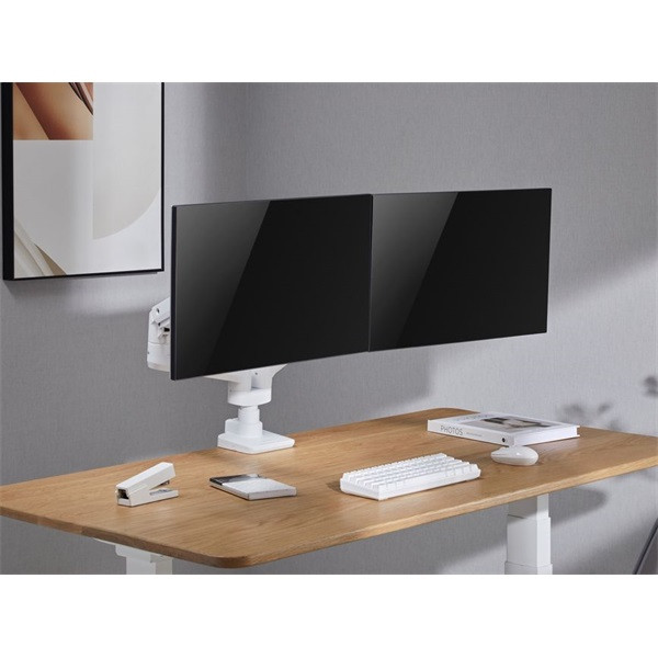 Equip monitor asztali konzol - 650183 (17"-35", 2 monitor, dönthető, forgatható, max.: 2x20kg, fehér)
