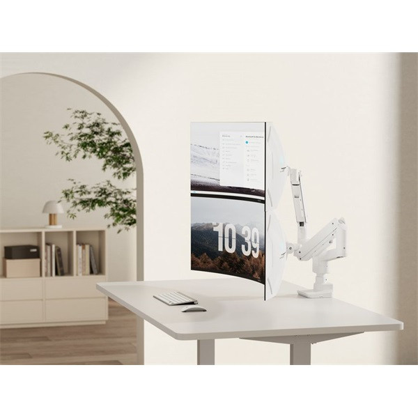 Equip monitor asztali konzol - 650183 (17"-35", 2 monitor, dönthető, forgatható, max.: 2x20kg, fehér)
