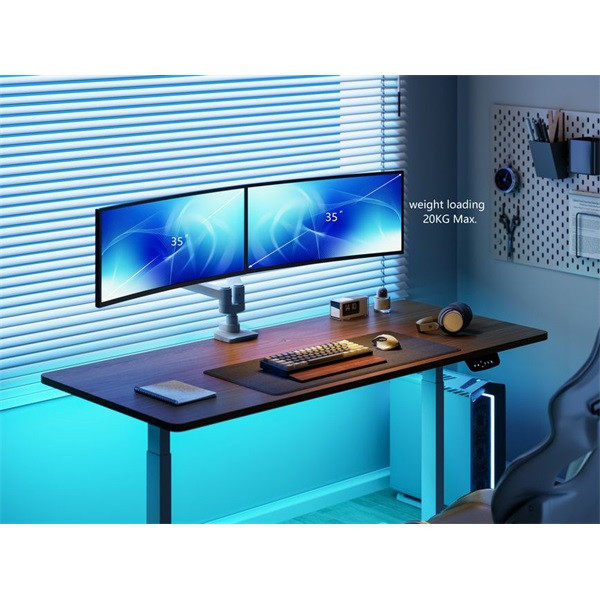 Equip monitor asztali konzol - 650183 (17"-35", 2 monitor, dönthető, forgatható, max.: 2x20kg, fehér)