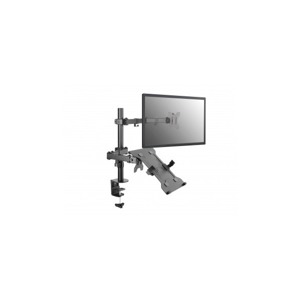 Equip monitor/laptop konzol - 650119 (13"-32", 2 monitor, dönthető, forgatható, állítható magasság, max.: 2x8kg, fekete)